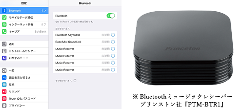 Bluetoothミュージックレシーバー プリンストン社 PTM-BTR1