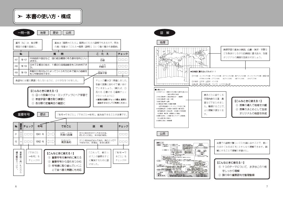 重要語句を完全網羅 中学校社会科 地理 歴史 公民 一問一答ワーク