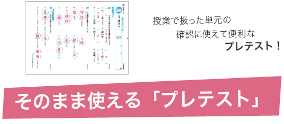 そのまま使える「プレテスト」