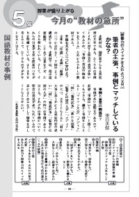 国語教育 16年1月号 授業が盛り上がる今月の 教材の急所 国語教材の事例 小学５年 筆者の主張 事例とマッチしているかな 想像力のスイッチを 入れよう 光村